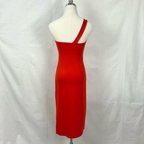 Revolve Savanna Red Dress One Shoulder Poppy Midi H:OURS Sz XS Bodycon Fitted - Picture 6 of 6